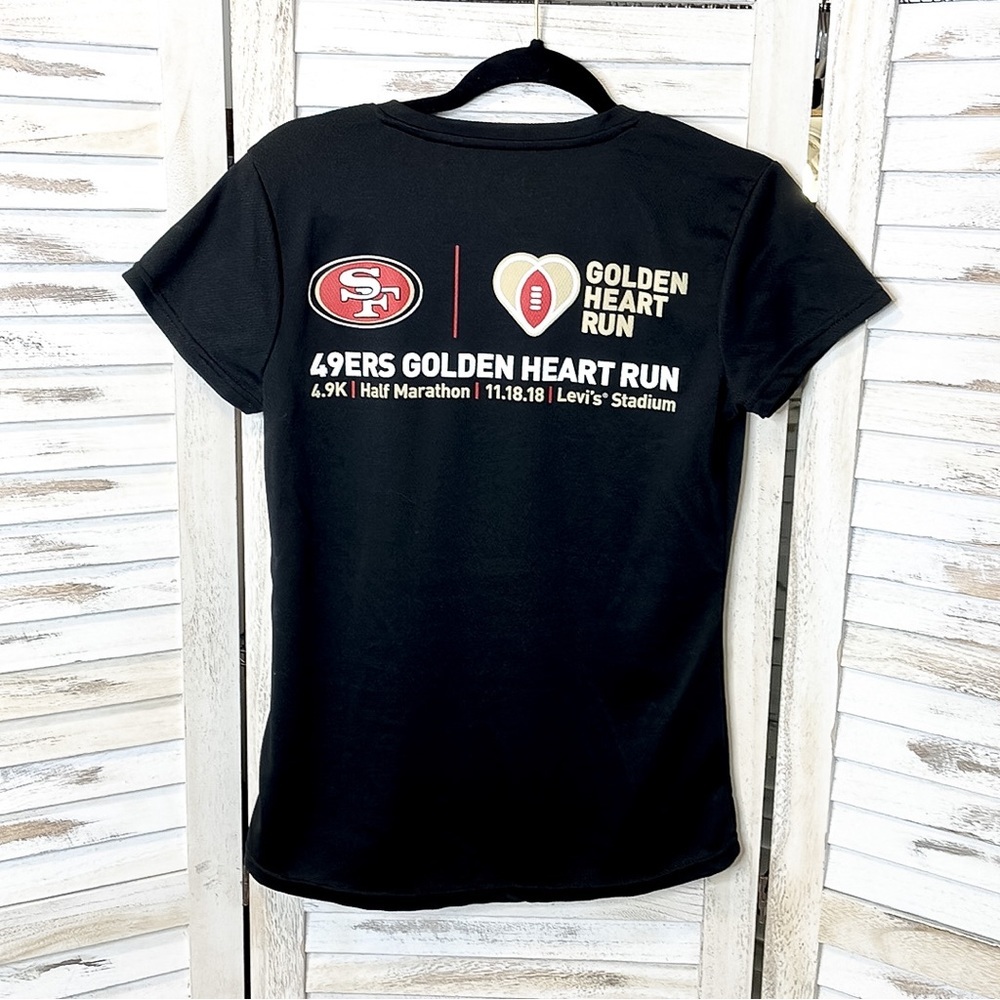 Green Layer | San Francisco 49ers V Neck Tee Women’s Black Short Sleeve Size M - Picture 6 of 7